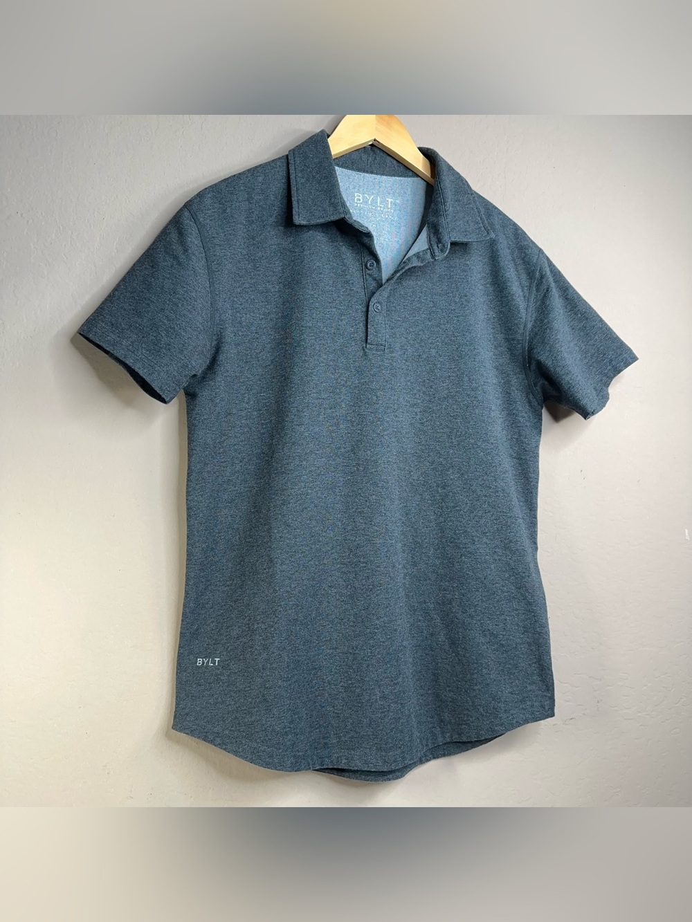 BYLT Premium Basics Drop Cut Lux Short Sleeve Polo Shirt Size M